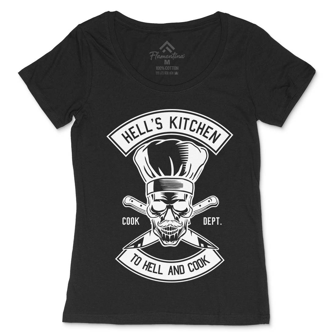Kitchen Hell Womens Scoop Neck T-Shirt Food B555
