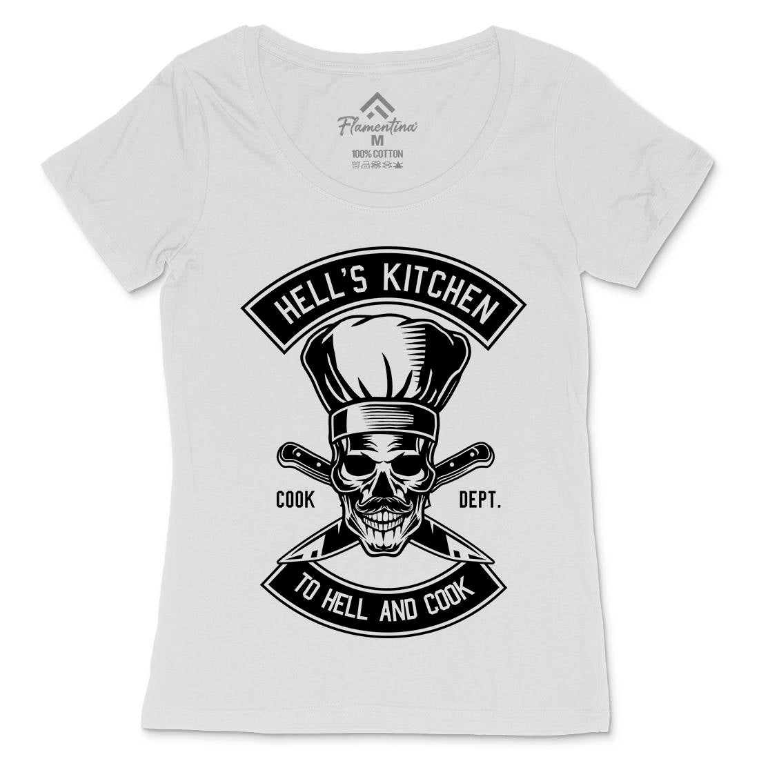 Kitchen Hell Womens Scoop Neck T-Shirt Food B555
