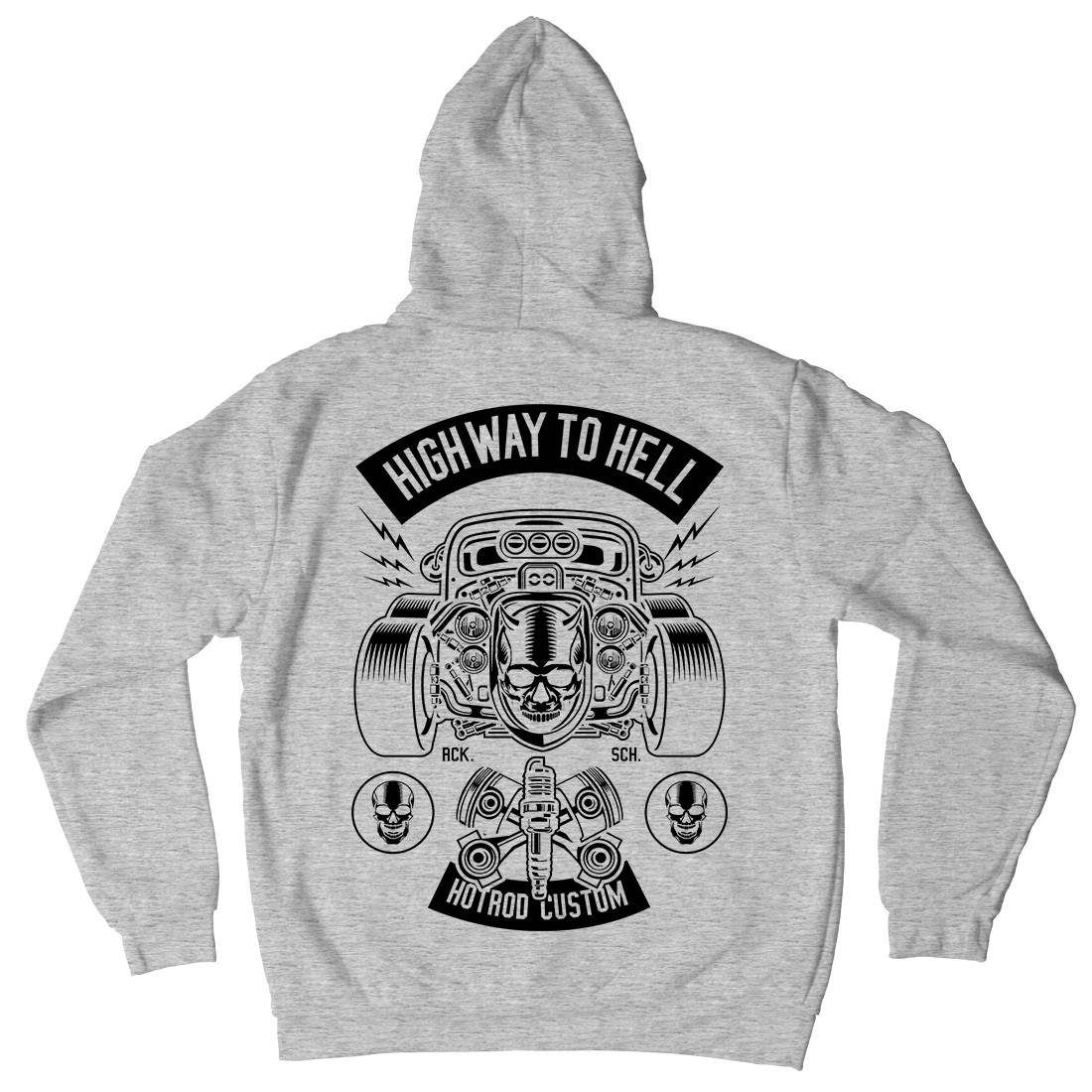 Highway To Hell Mens Hoodie With Pocket Cars B556