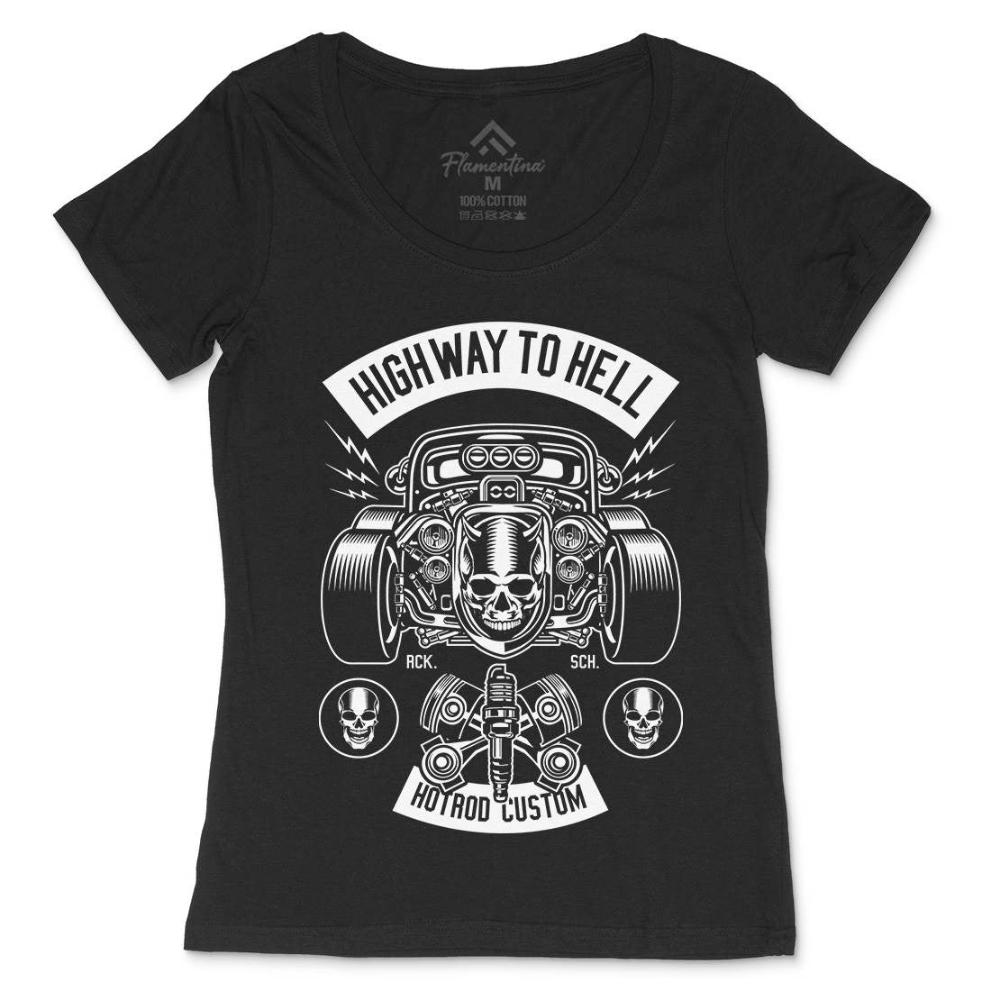 Highway To Hell Womens Scoop Neck T-Shirt Cars B556