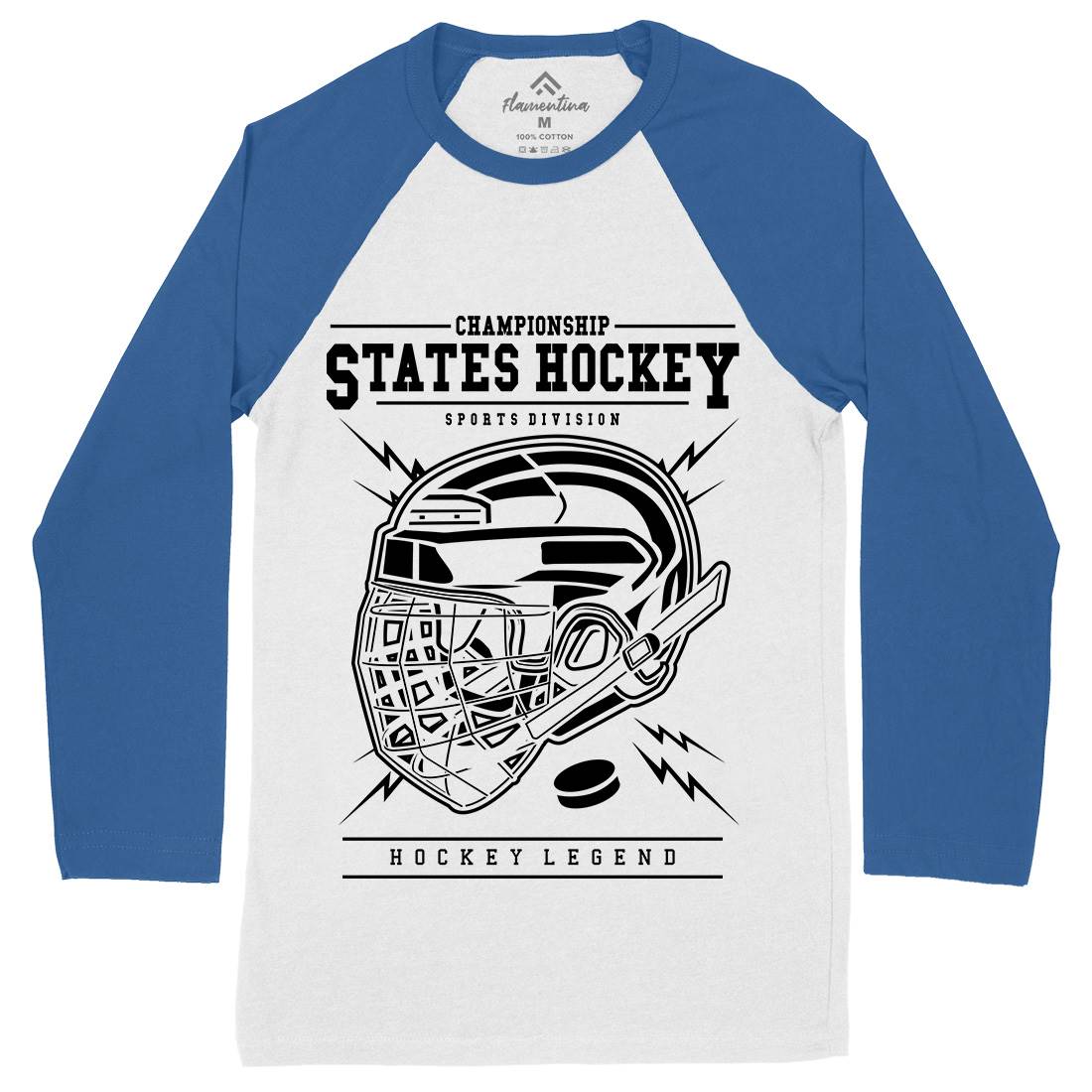 Hockey Mens Long Sleeve Baseball T-Shirt Sport B557