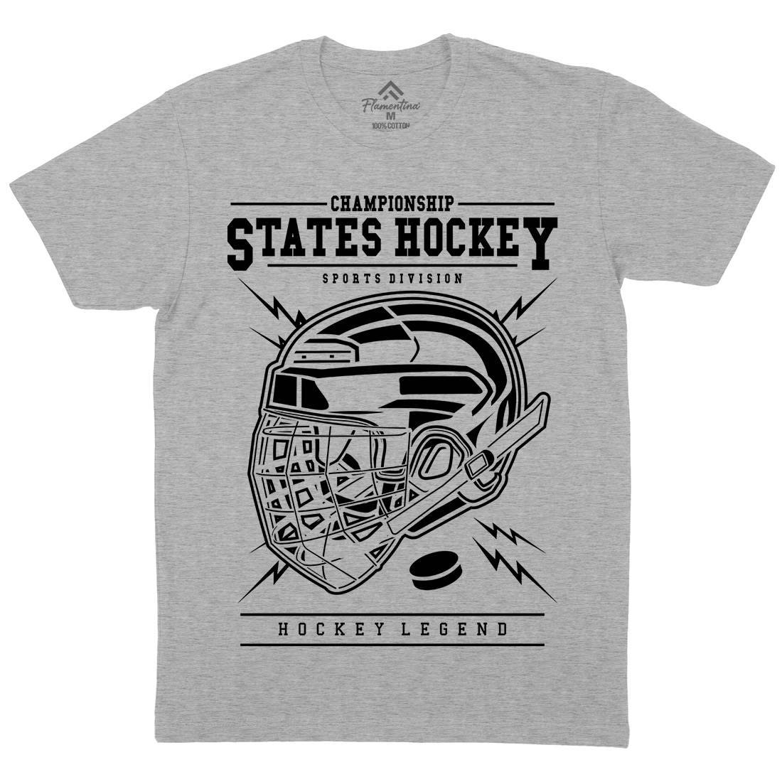 Hockey Mens Organic Crew Neck T-Shirt Sport B557