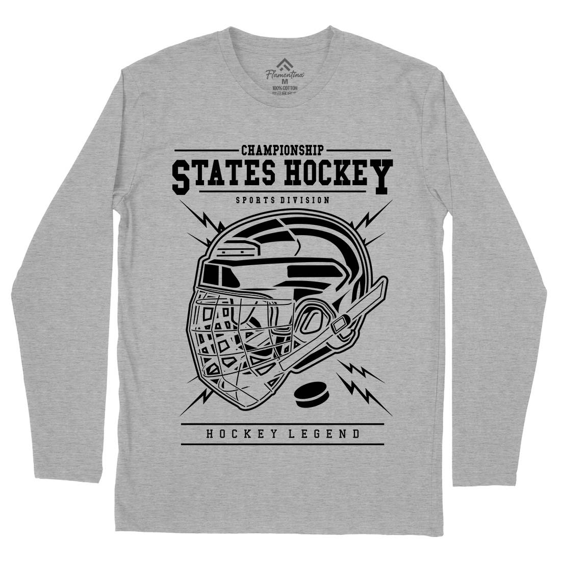 Hockey Mens Long Sleeve T-Shirt Sport B557