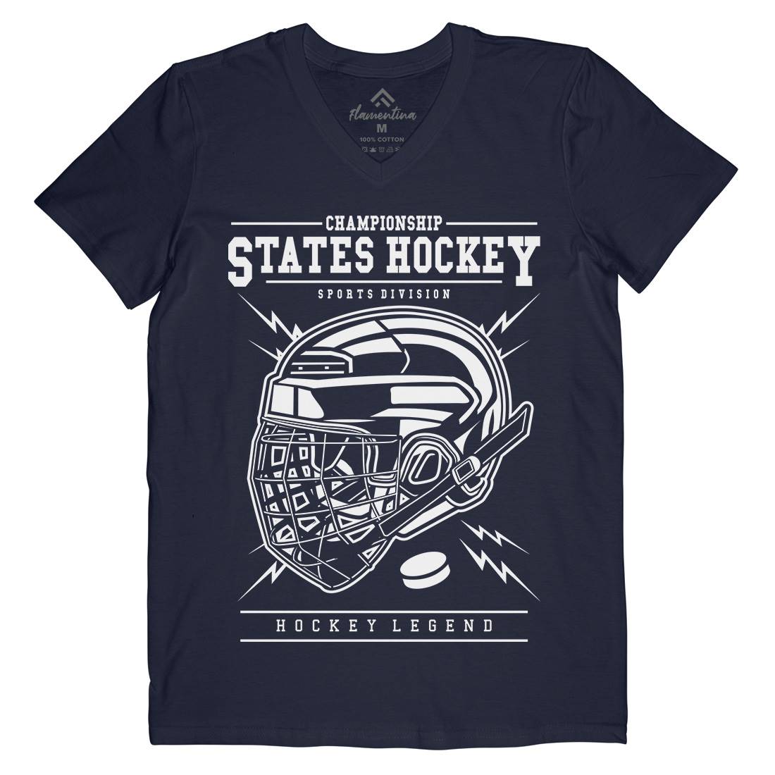 Hockey Mens Organic V-Neck T-Shirt Sport B557