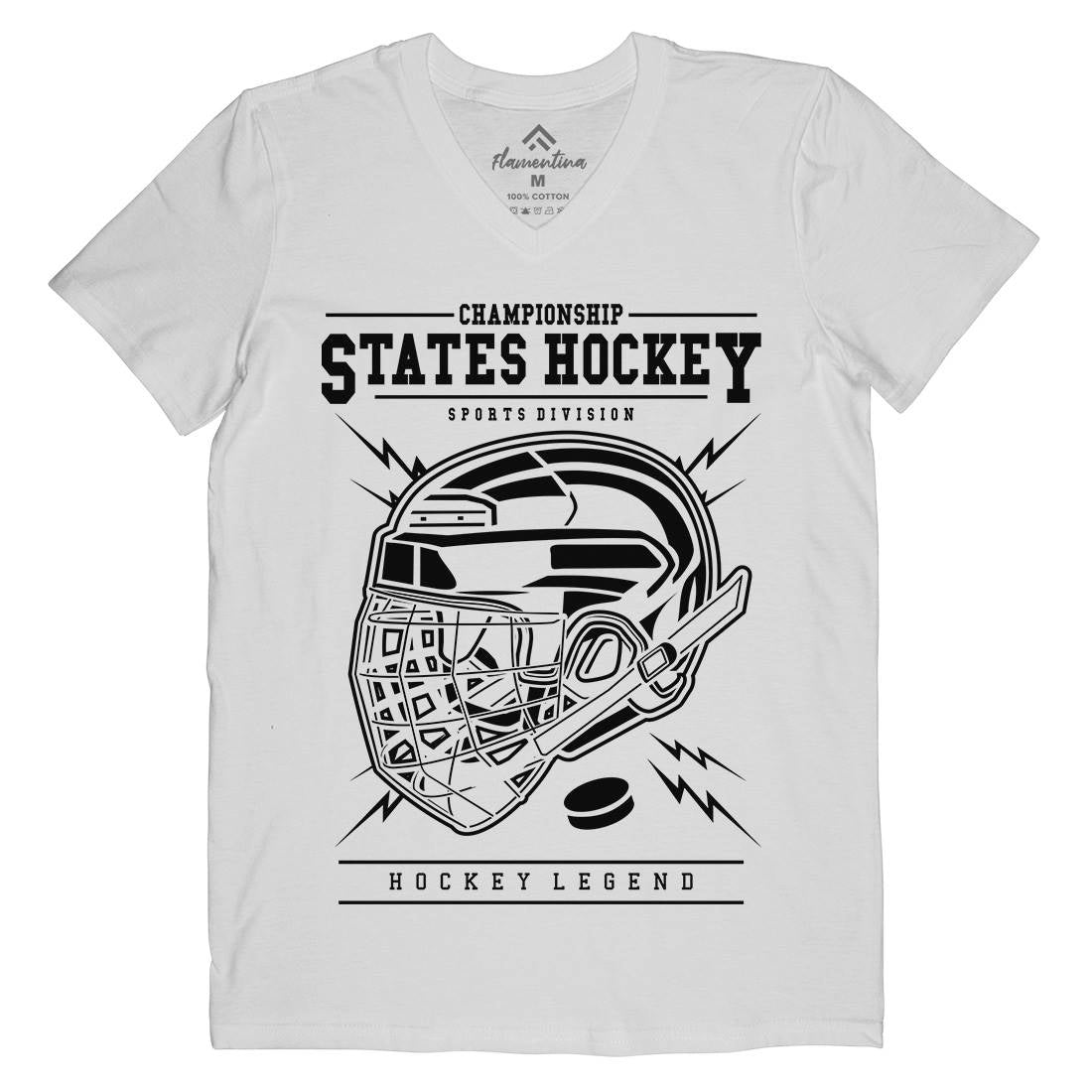 Hockey Mens V-Neck T-Shirt Sport B557