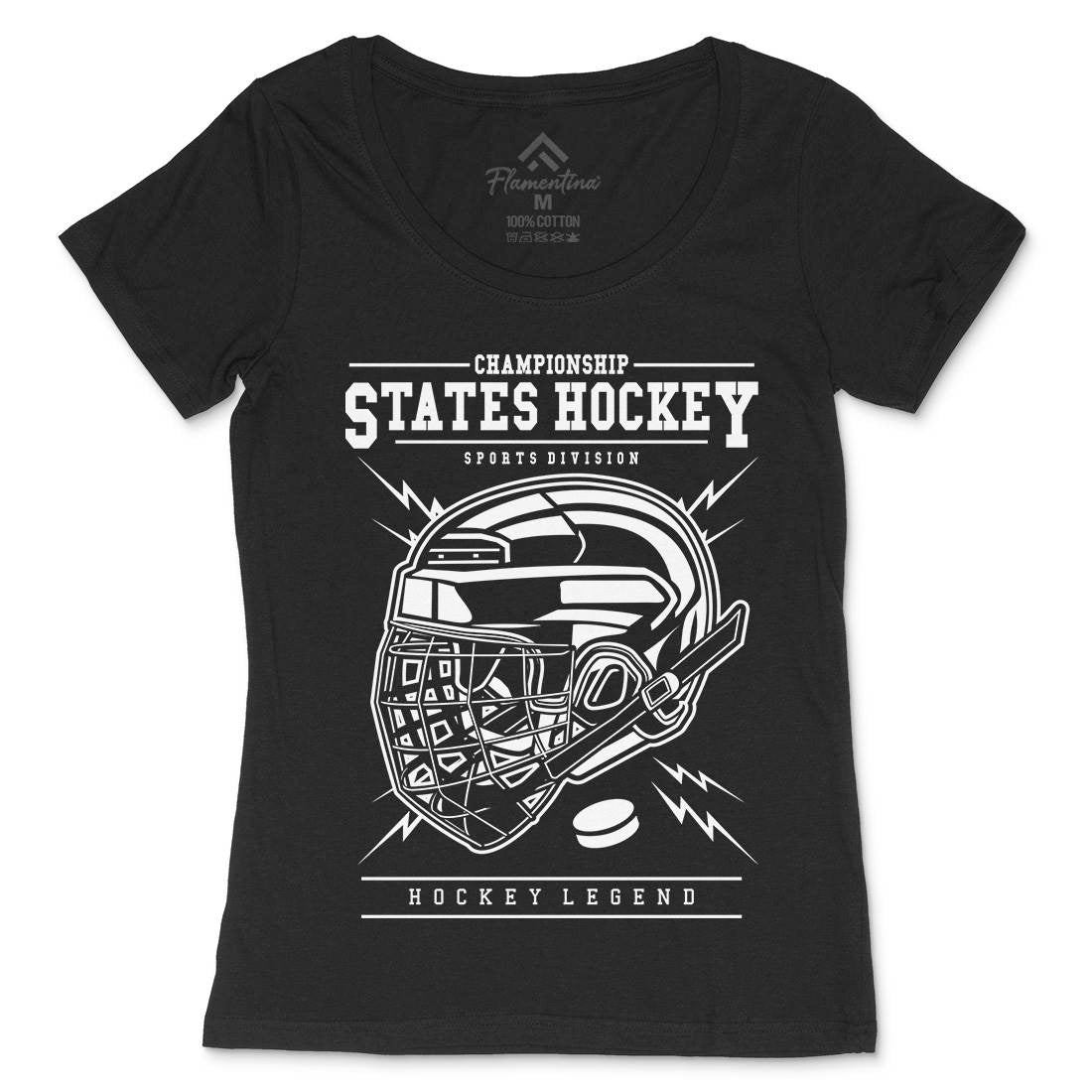 Hockey Womens Scoop Neck T-Shirt Sport B557