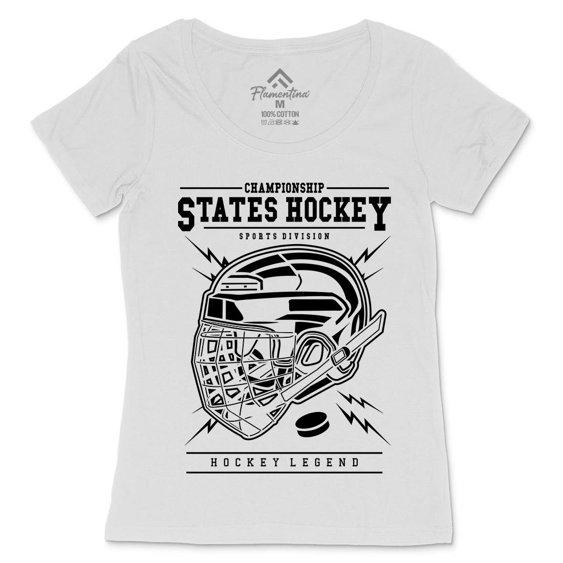 Hockey Womens Scoop Neck T-Shirt Sport B557