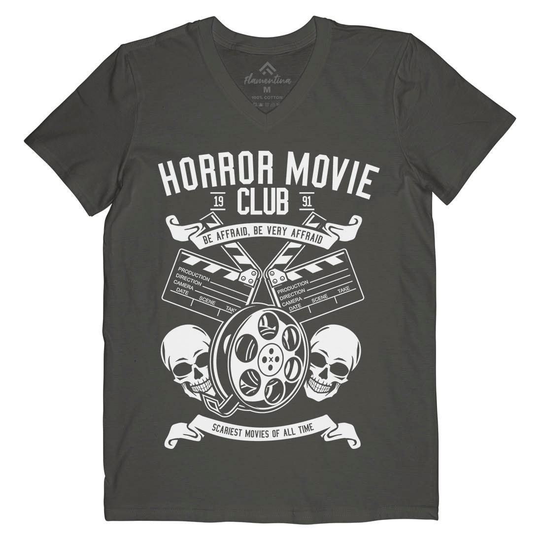 Horror Movie Club Mens V-Neck T-Shirt Horror B558