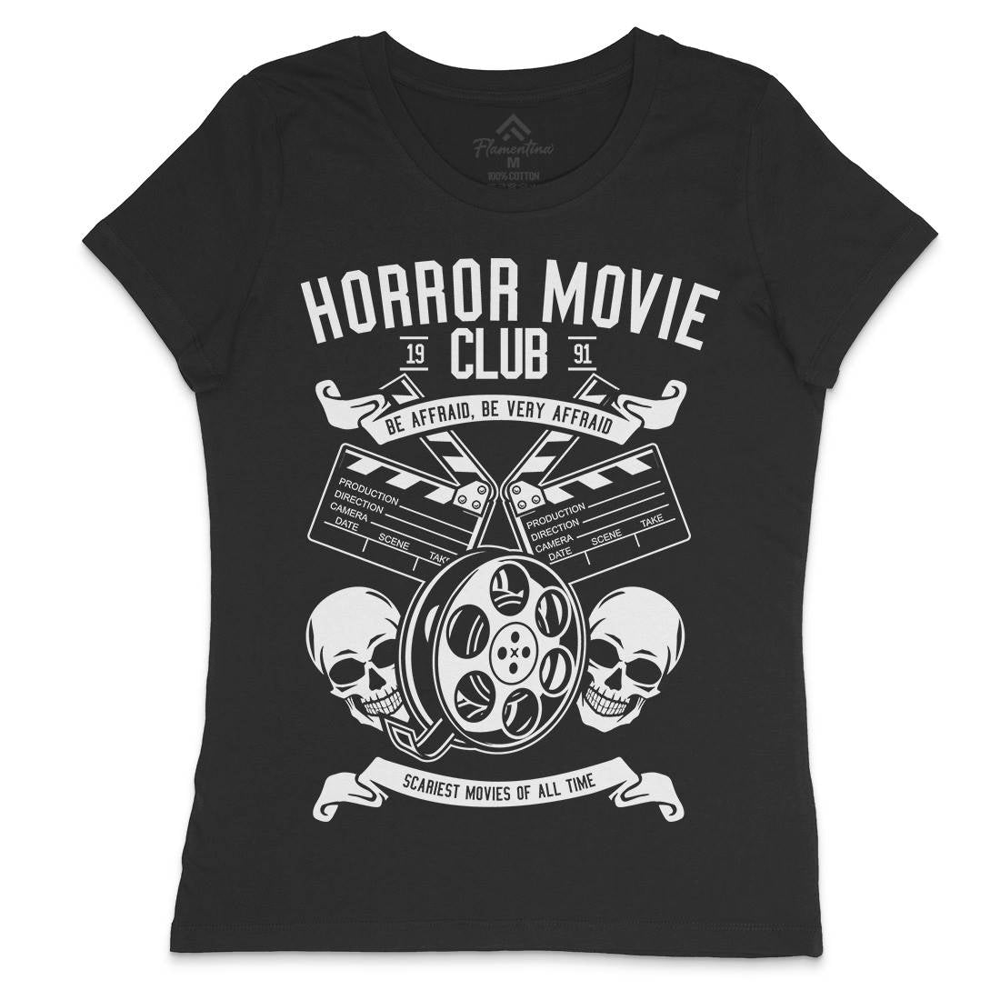 Horror Movie Club Womens Crew Neck T-Shirt Horror B558