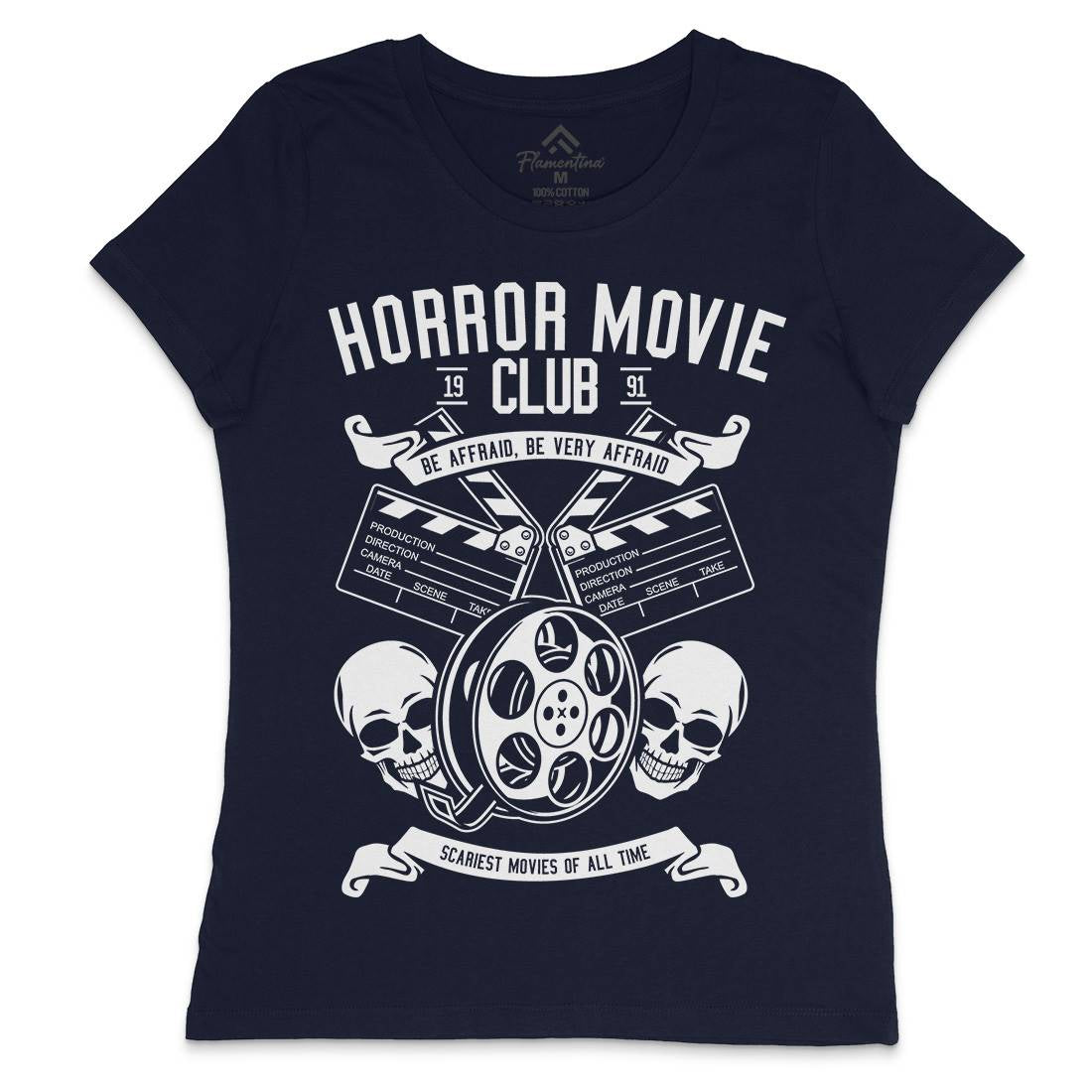 Horror Movie Club Womens Crew Neck T-Shirt Horror B558