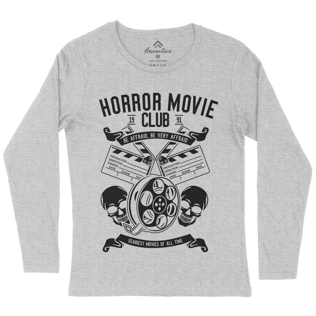 Horror Movie Club Womens Long Sleeve T-Shirt Horror B558