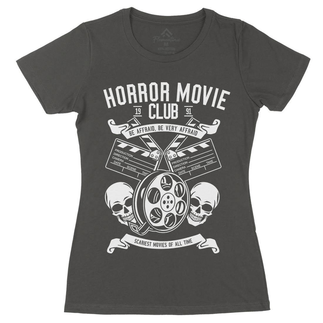 Horror Movie Club Womens Organic Crew Neck T-Shirt Horror B558