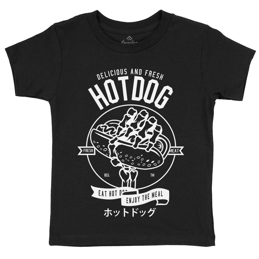 Hot Dog Kids Crew Neck T-Shirt Food B559