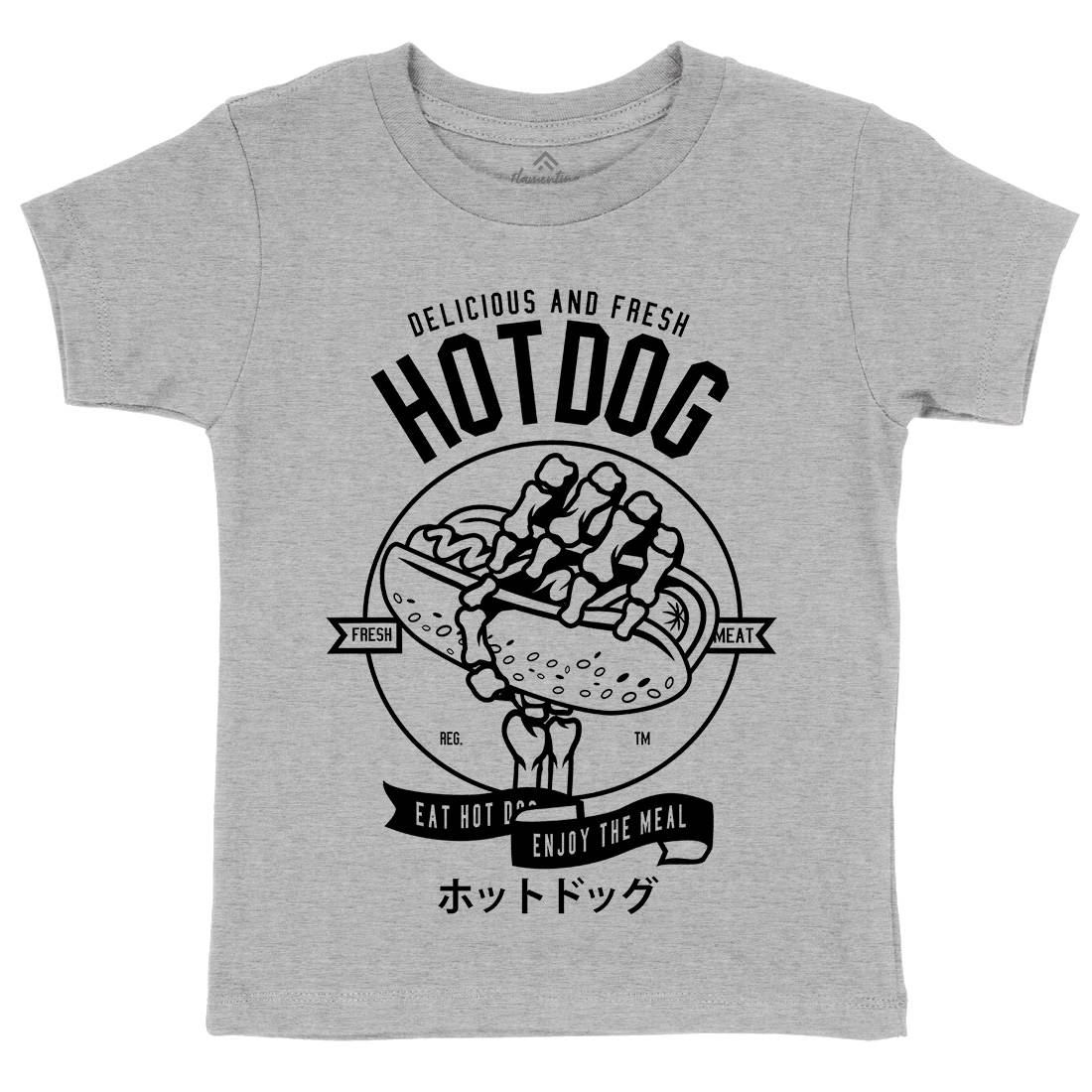 Hot Dog Kids Organic Crew Neck T-Shirt Food B559