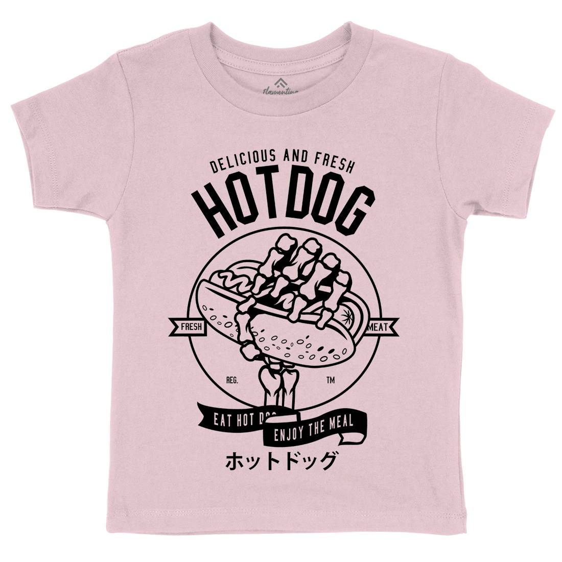 Hot Dog Kids Crew Neck T-Shirt Food B559