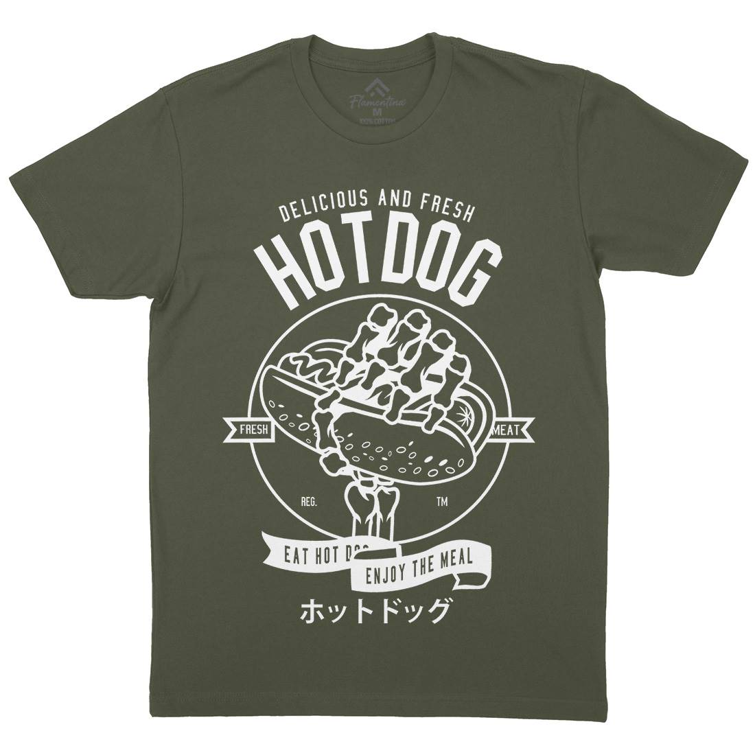 Hot Dog Mens Organic Crew Neck T-Shirt Food B559