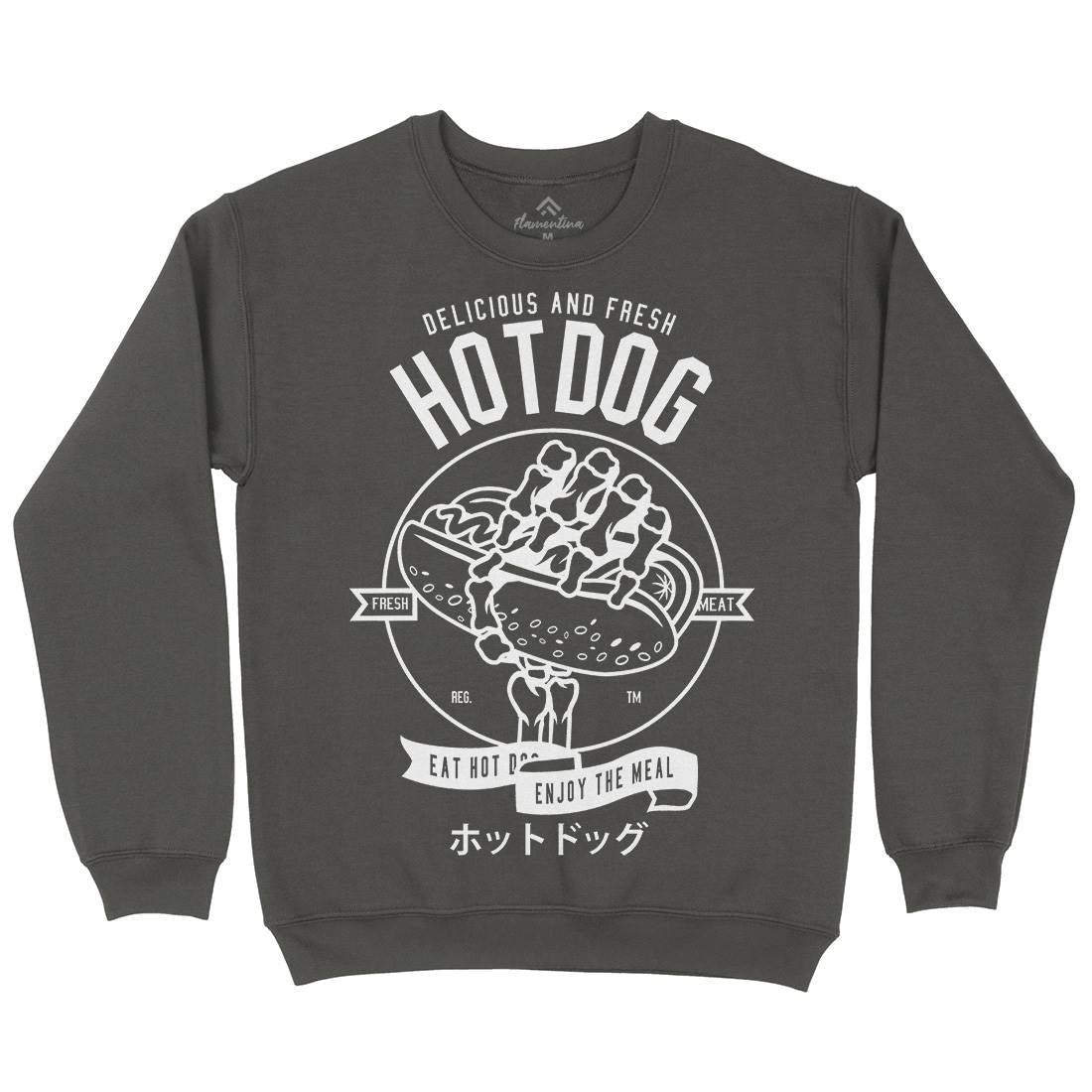 Hot Dog Mens Crew Neck Sweatshirt Food B559