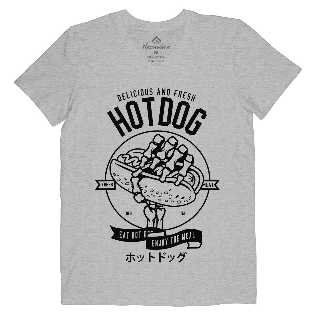Hot Dog Mens V-Neck T-Shirt Food B559