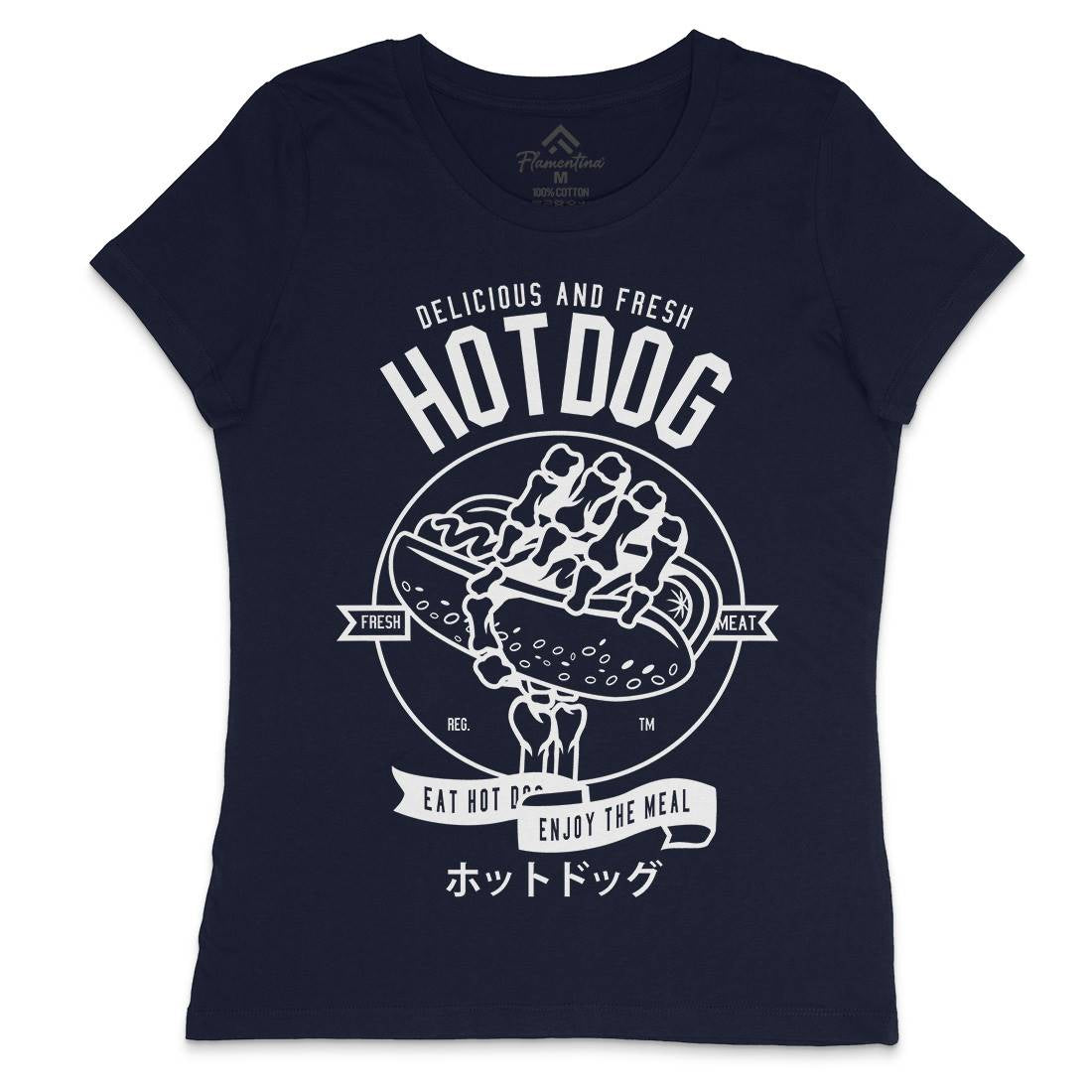 Hot Dog Womens Crew Neck T-Shirt Food B559