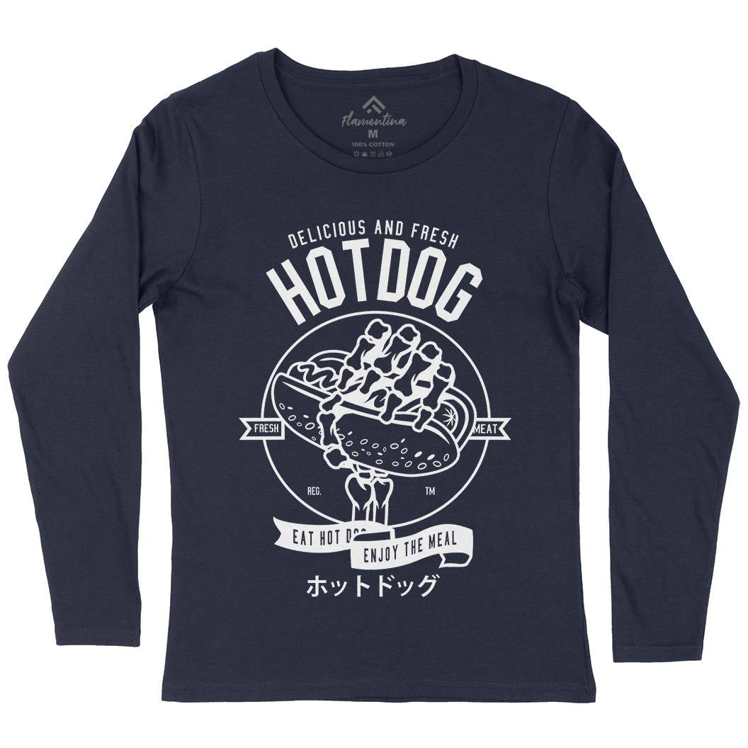 Hot Dog Womens Long Sleeve T-Shirt Food B559