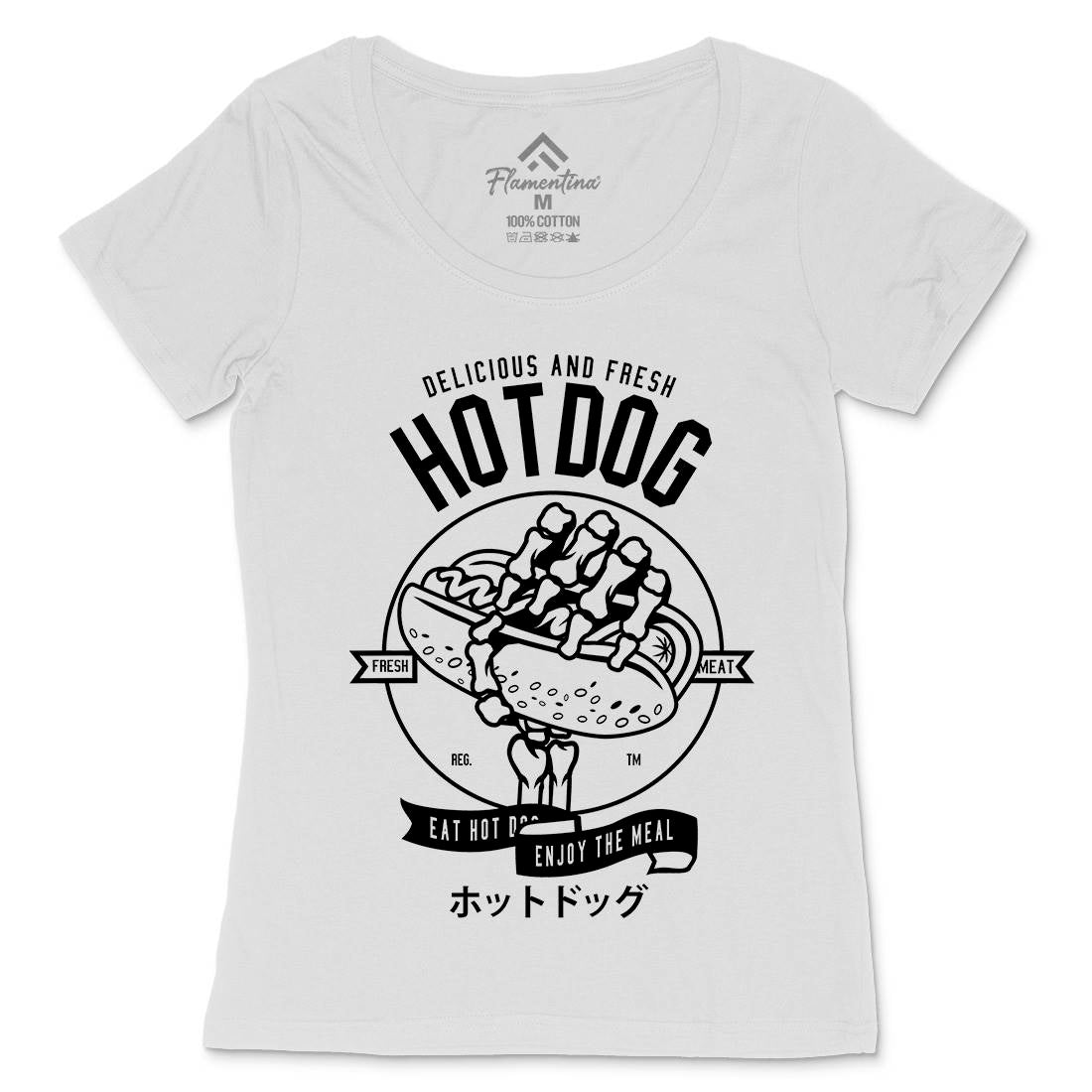 Hot Dog Womens Scoop Neck T-Shirt Food B559