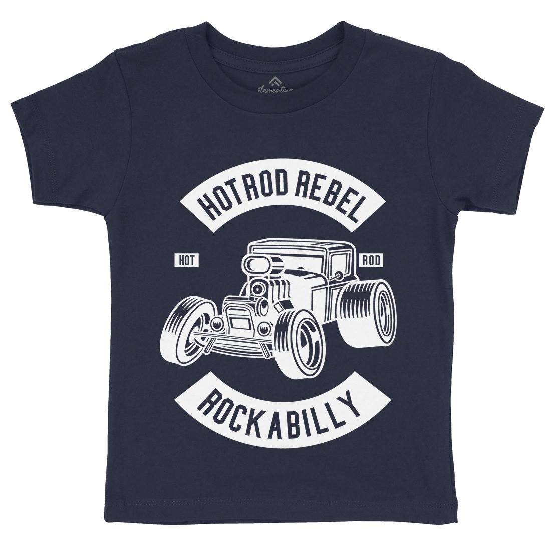 Hotrod Rebel Kids Crew Neck T-Shirt Cars B560