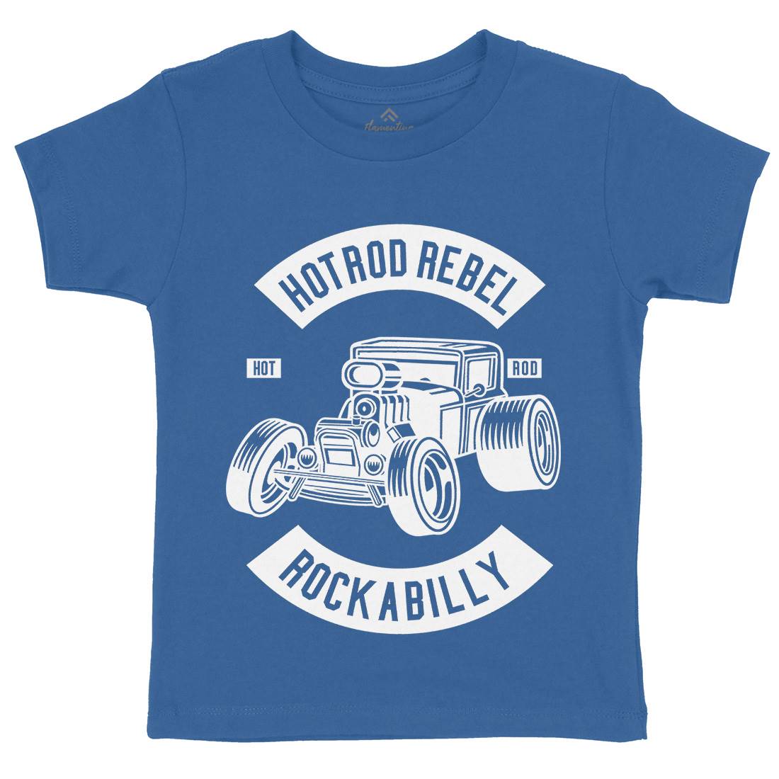 Hotrod Rebel Kids Crew Neck T-Shirt Cars B560