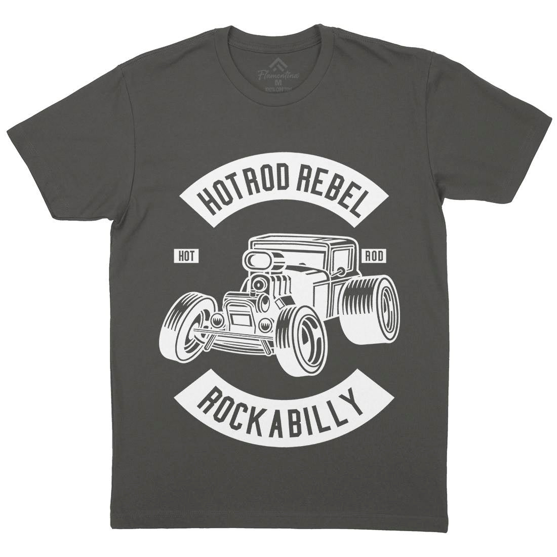 Hotrod Rebel Mens Organic Crew Neck T-Shirt Cars B560