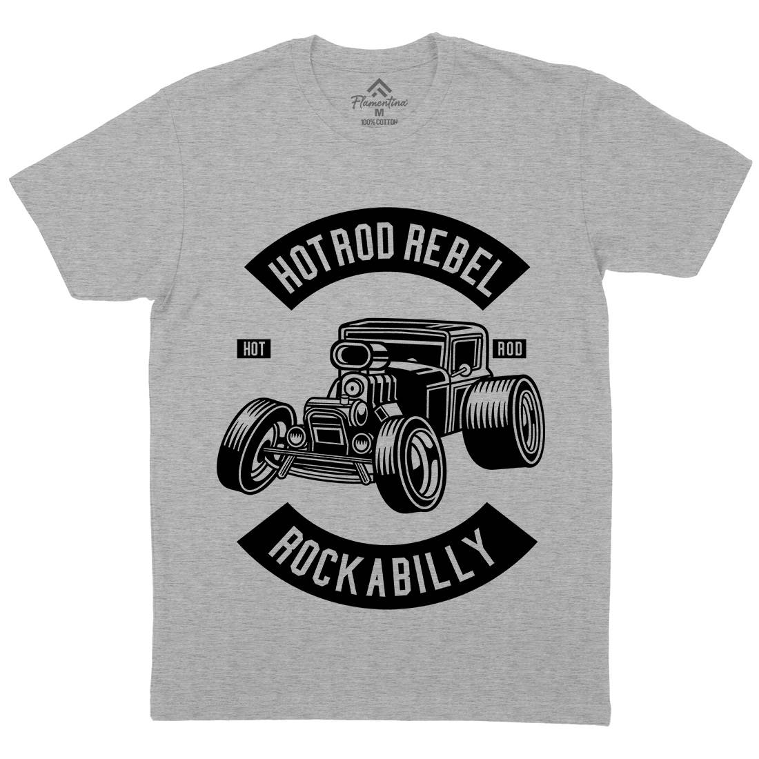 Hotrod Rebel Mens Crew Neck T-Shirt Cars B560