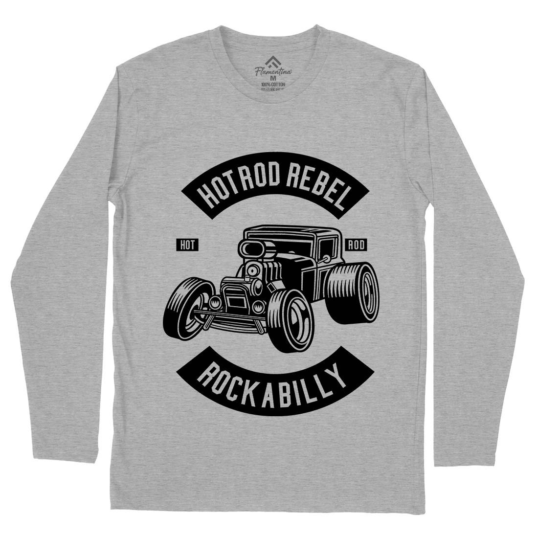 Hotrod Rebel Mens Long Sleeve T-Shirt Cars B560