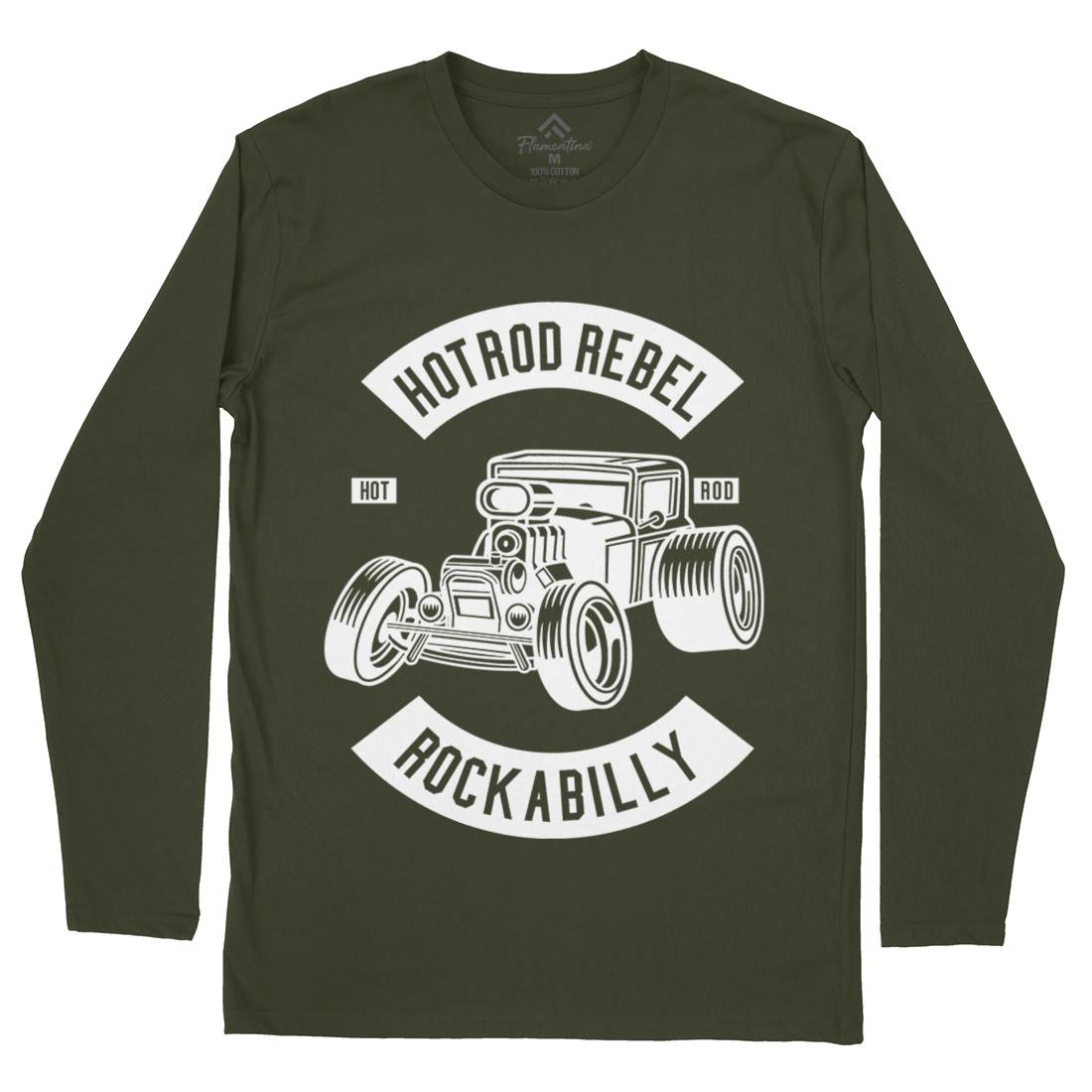 Hotrod Rebel Mens Long Sleeve T-Shirt Cars B560