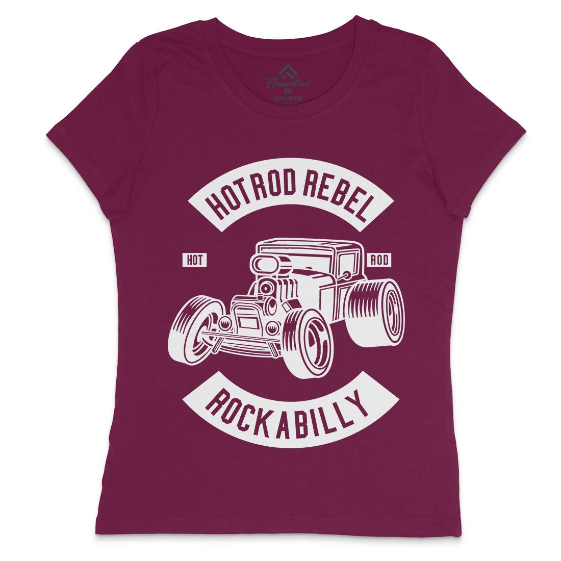 Hotrod Rebel Womens Crew Neck T-Shirt Cars B560