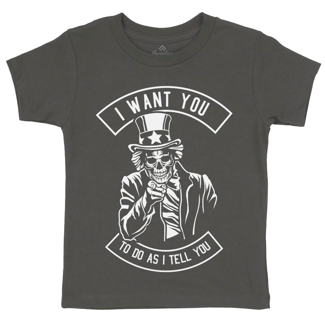 I Want You Kids Organic Crew Neck T-Shirt Illuminati B561