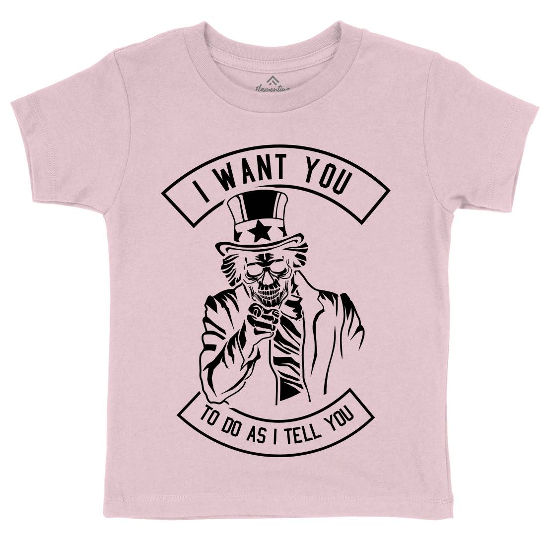 I Want You Kids Organic Crew Neck T-Shirt Illuminati B561