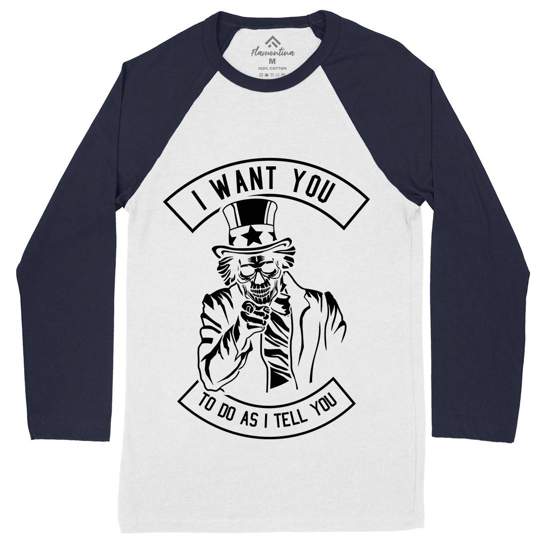 I Want You Mens Long Sleeve Baseball T-Shirt Illuminati B561