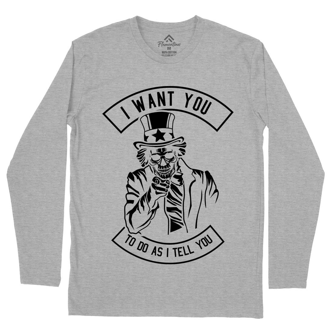 I Want You Mens Long Sleeve T-Shirt Illuminati B561