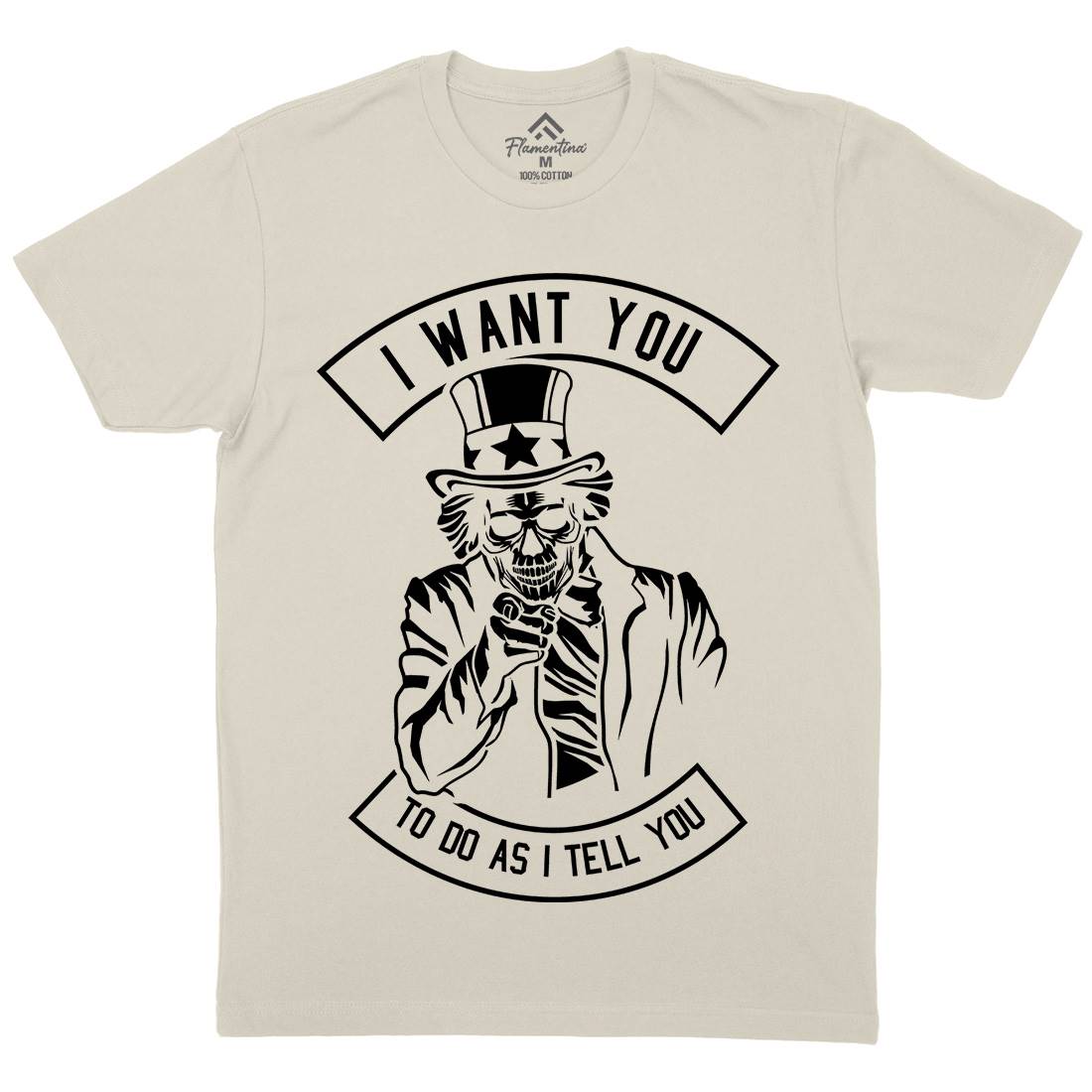 I Want You Mens Organic Crew Neck T-Shirt Illuminati B561