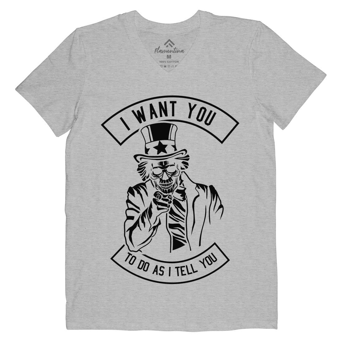 I Want You Mens Organic V-Neck T-Shirt Illuminati B561
