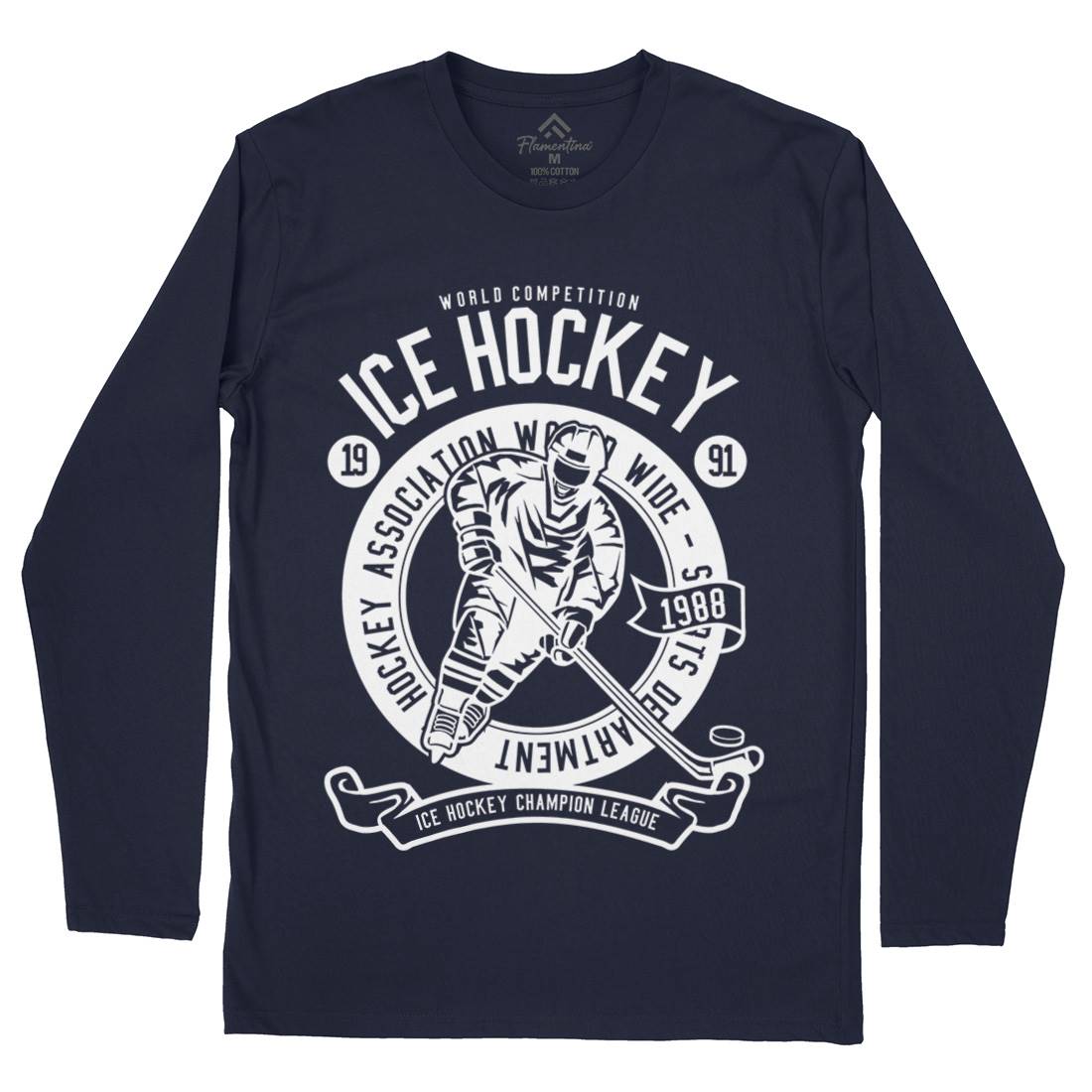 Ice Hockey Mens Long Sleeve T-Shirt Sport B563
