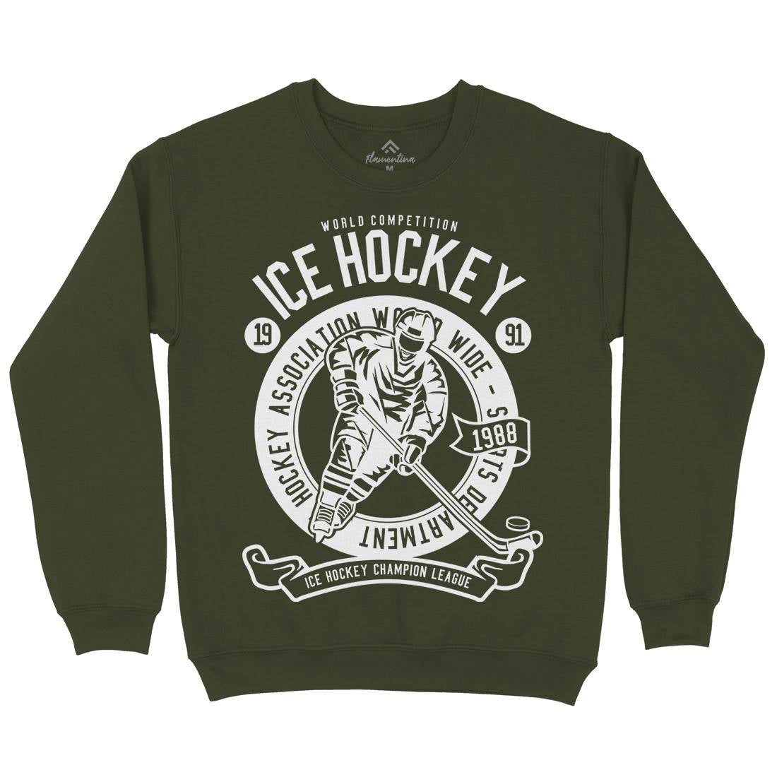 Ice Hockey Mens Crew Neck Sweatshirt Sport B563
