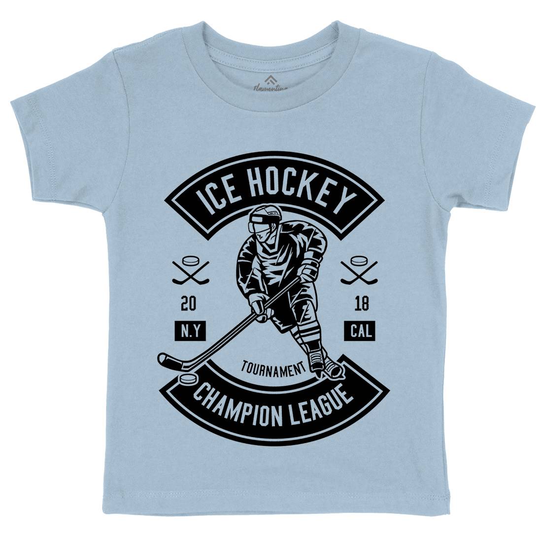 Ice Hockey Champion League Kids Crew Neck T-Shirt Sport B564