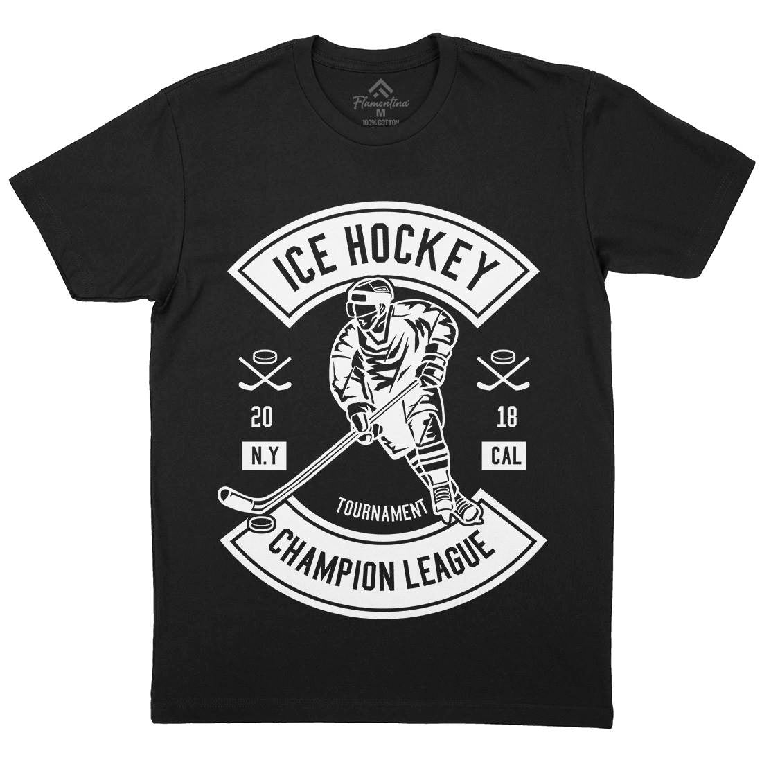 Ice Hockey Champion League Mens Crew Neck T-Shirt Sport B564