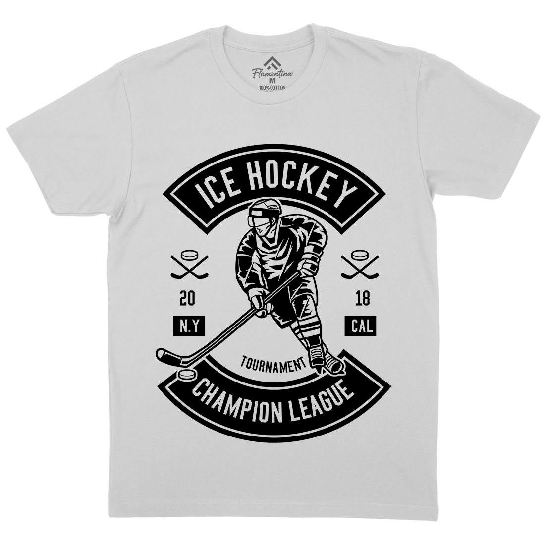 Ice Hockey Champion League Mens Crew Neck T-Shirt Sport B564