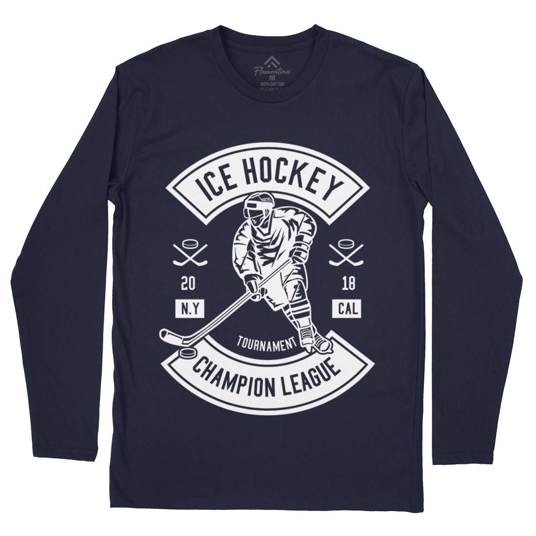 Ice Hockey Champion League Mens Long Sleeve T-Shirt Sport B564
