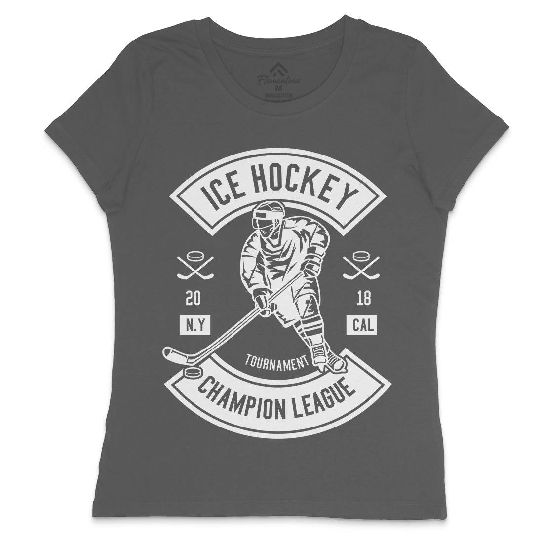 Ice Hockey Champion League Womens Crew Neck T-Shirt Sport B564
