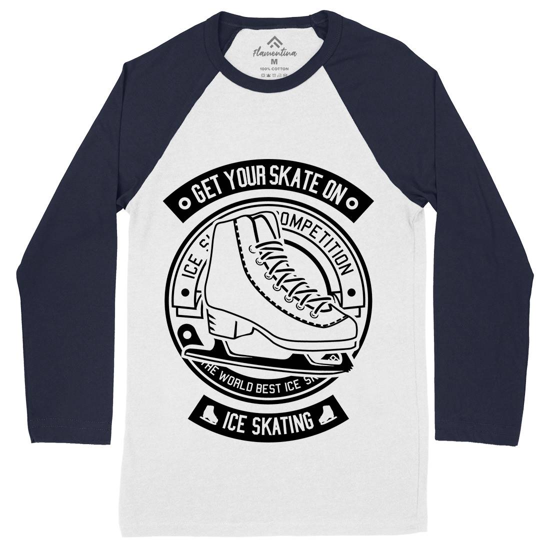 Ice Skating Mens Long Sleeve Baseball T-Shirt Sport B565