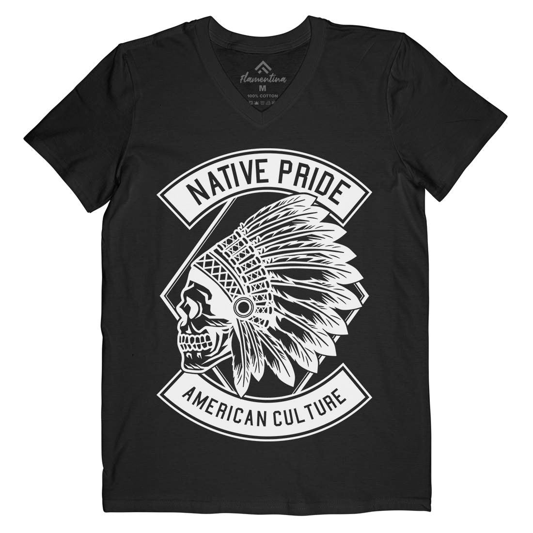 Indian Native Pride Mens Organic V-Neck T-Shirt American B566
