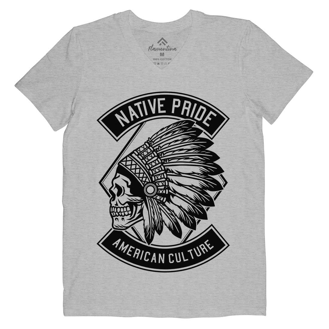 Indian Native Pride Mens V-Neck T-Shirt American B566