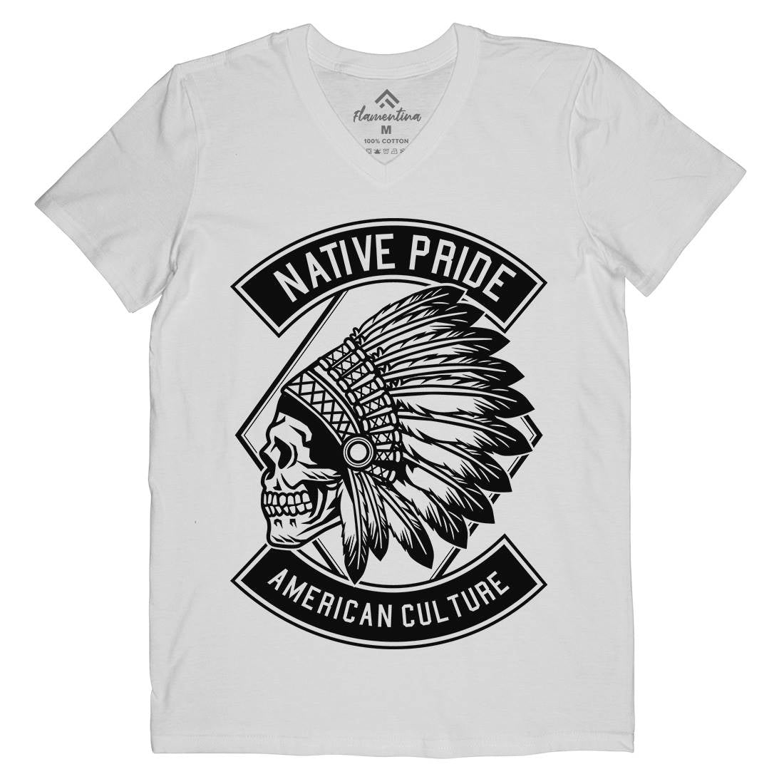 Indian Native Pride Mens Organic V-Neck T-Shirt American B566