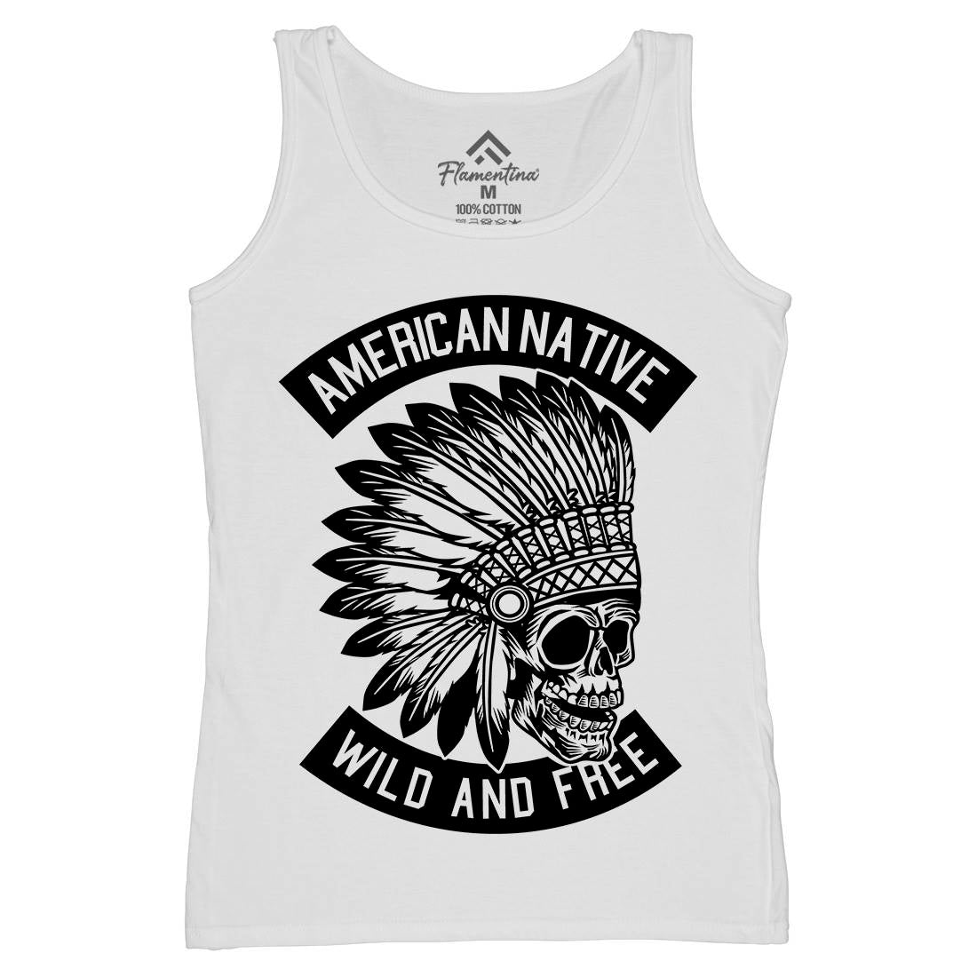 Indian Native Skull Womens Organic Tank Top Vest American B567